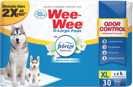 Four Paws Wee Wee Odor Control Pads with Fabreze Freshness X-Large 30 count Four - £51.54 GBP