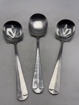 Hoan Serving Spoon Set 3 Oyster Bay Slotted Solid 8&quot; Stainless Korea Hos... - $17.14