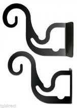 Wrought Iron Curtain Brackets Pair Of 2 Holds 2 or 3 For 1/2 Inch Rods D... - $20.31