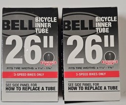2 Pack: Bell 26&quot; Bicycle Inner Tube, Fits Tire Widths 1 1/4&quot;-1 3/8&quot; 3 Speed - £10.50 GBP