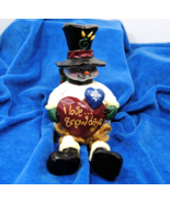 Vintage Articulated Ceramic Sitting Snow Man &quot;I Love Snow Days&quot; LRG Figu... - £7.52 GBP