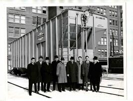 New York Central System Photo 1965 Group of Men by Hopper Car  - $17.82