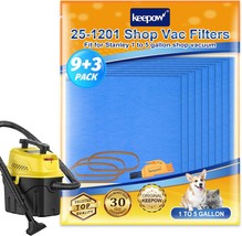 25 1201 Reusable Dry Filters 9 Pack Compatible with Stanley 1 6 Gallon W... - $35.09