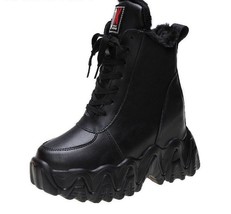 Botas Nieve Algodón Cuña Plataforma Piel Cálida Zapatillas Cuero Mujer Tobillo - £41.92 GBP