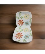 2 Corelle Corning Square Happy Days Plates 10.5&quot; Floral - $418.95 MXN