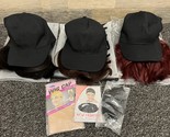 Women Baseball Cap Hat Wig Hairpieces ~ Lot of 3 ~ Black Brunette &amp; Red ... - $38.69
