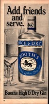 Booth&#39;s High &amp; and Dry Gin English 1974 Trade Print Magazine Ad Alcohol e1 - £19.21 GBP