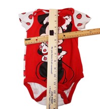 Minnie Mouse Circles Red White Bodysuit 6-9 Months - One Piece Disney Baby Suit - $4.00