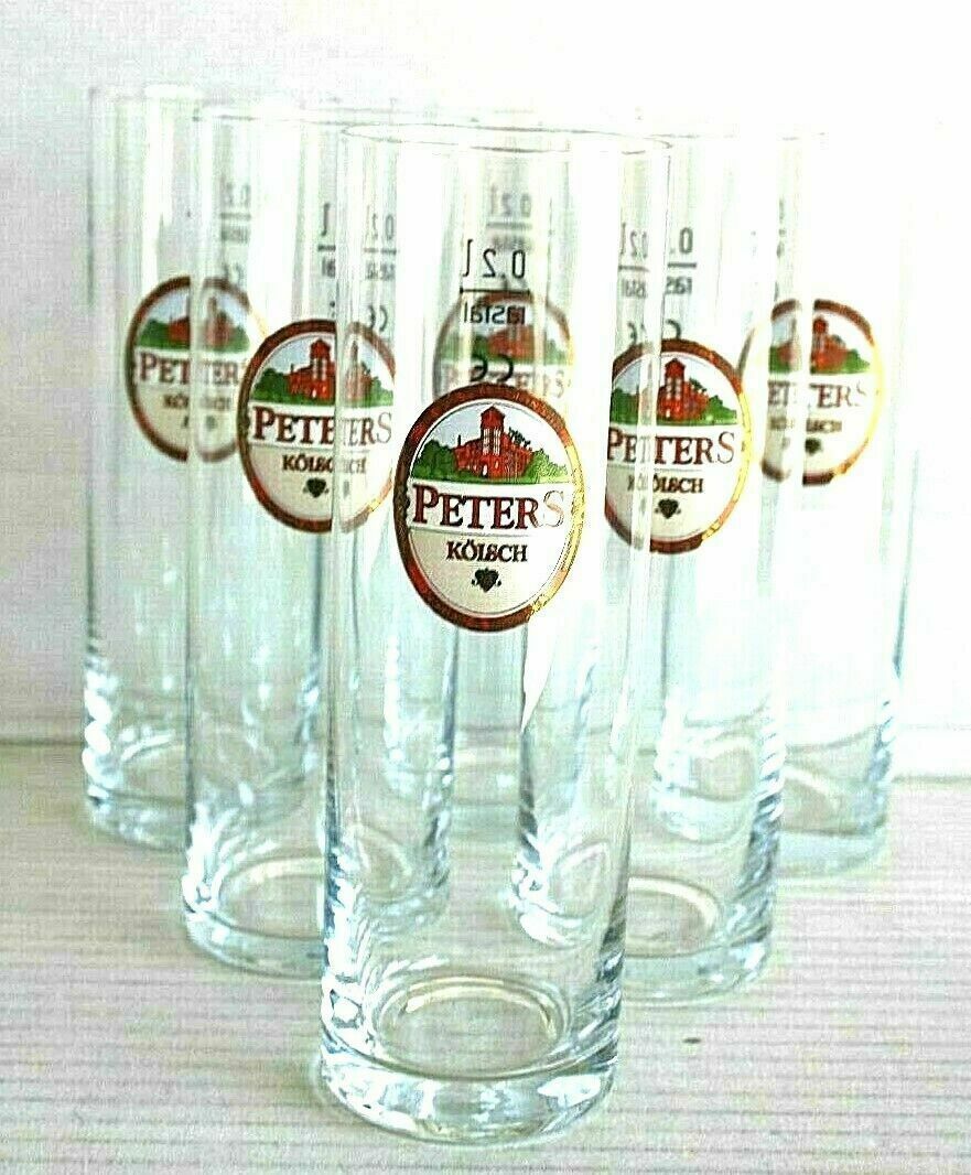 6 Peters Kolsch Cologne Monheim German Beer Glasses