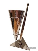 Walco Stainless Steel Champagne Wine Bucket Cone Shape With Stand Hammered Vase - £136.10 GBP