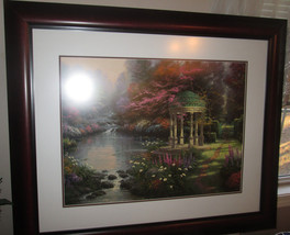 Thomas Kinkade Print &quot;Garden Of Prayer&quot; Framed, Matted &amp; Glass Signed &amp; numbered - £521.53 GBP