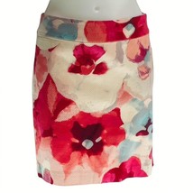 LOFT ANN TAYLOR Skirt Contoured Waistband Cotton Floral Pencil Women&#39;s Size 2 - £13.66 GBP