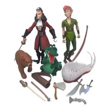 Disney Store Peter Pan &amp; Captain Hook 12”  Action Figure Doll Toys 1999 B20 - $140.25