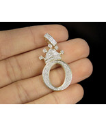 2Ct Simulated Diamond Initial O Letter Crown Pendant Gold Plated 925 Silver - $3,769.63 MXN