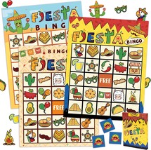Mexican Fiesta Bingo Party Games 24 Players Birthday Party Games for Kids Bachel - £11.32 GBP