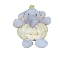 Demdaco Nat &amp; Jules Gray Yellow Ears Elephant 10 Inch Plush Lovey Stuffed Toy - £15.80 GBP