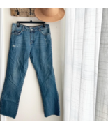 Sincerely Jules Denim Jeans Straight Leg Raw Hem Medium Wash High Rise S... - €20,90 EUR