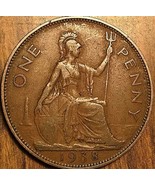 1938 UK GB GREAT BRITAIN ONE PENNY - $1.59