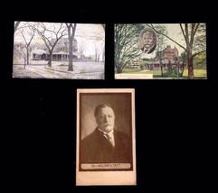 Vintage 1900s President William Taft Political Postcards Homes Portrait Set Of 3 - £16.01 GBP