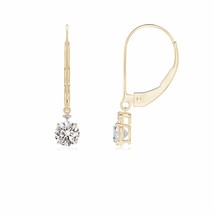 ANGARA Natural 0.51 Ct Solitaire Diamond Dangle Earrings in 14K Solid Gold - $959.00