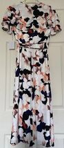 1. State Womens Floral Print Mid Ruffle Sleeve Flare Dress White Size XS - $28.70