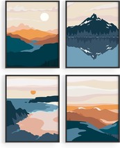 Nature Wall Art Prints Landscape Mountain Decor - By Haus And Hues | Mid Century - £33.65 GBP