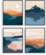 Nature Wall Art Prints Landscape Mountain Decor - By Haus And Hues | Mid... - £33.25 GBP