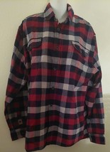 MENS Jachs Red/Black Flannel Long Sleeve Shirt Size LT Button Down - £11.61 GBP