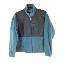 Columbia Womens Jacket Fleece Full Zip Pockets Blue Black M - £11.39 GBP