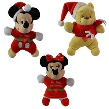 3pcs SET Mickey/Minnie/Pooh Kids Preferred Disney Musical Mini 7&quot; inches Plush - £39.46 GBP