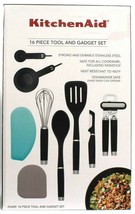 1 Kitchen Aid 16 Piece Tool Gadget Set Durable Stainless Steel Heat Resistant 