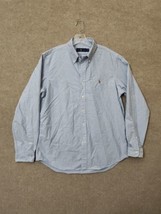 Ralph Lauren Button Down Shirt Mens L Blue Cotton Long Sleeve Classic Fi... - £20.91 GBP