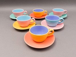 Lindt Stymeist Japan Colorways Cafe Au Lait Coffee Tea Cups &amp; Saucers Se... - £158.00 GBP