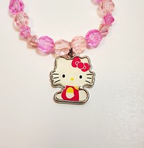 Sanrio Hello Kitty Charm Pendant On Elastic Plastic Bead Bracelet - £11.76 GBP