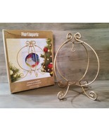 Pier 1 Imports Standing Christmas Ornament Hanger Gold Metal Holds 4&#39;&#39; O... - $14.00