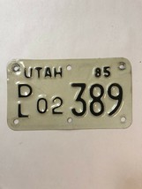 1985 85 Utah Dealer Motorcycle License Plate # DL 02 389 - £178.34 GBP