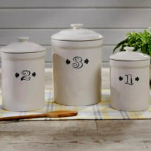 Farmhouse Ceramic Canister Set with sealed lids - SALE - £57.98 GBP