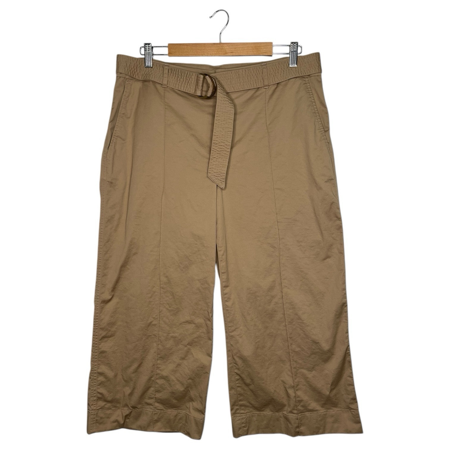 Lauren Ralph Lauren Pants Womens 12 Tan Brown Wide Leg Capri High Rise B... - $29.69