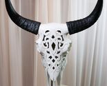 Southwest Great Plains Bison Ox Steer Bull Stencil Tooled Skull Wall Dec... - $74.99