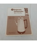 General Electric Automatic Coffeemaker Model P 14 Use And Care Book Manu... - $7.85