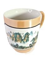 Vintage Chinese Porcelain Tea Mug Handpainted Pearlescent Light Orange 8... - $234.90 MXN