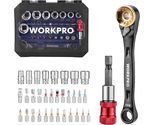  34pc Mini Ratchet Wrench Set 1/4" 72T Right Angle Screwdriver Tight Space - $33.84