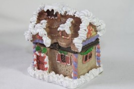 Trinket Box (New) Gingerbread House W/ Purple &amp; Pink Pillers -CANDY Cane Doorway - £7.92 GBP