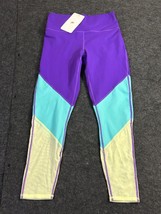 Fabletics Powerhold Zone High Waisted 7/8 Leggings Purple Blue Yellow Size Small - £19.41 GBP