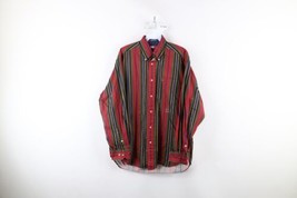 Vtg 90s Tommy Hilfiger Mens S Faded Rainbow Striped Collared Button Down Shirt - £39.52 GBP