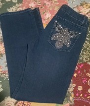 Daniel Jeans~ Women&#39;s Size 3/4 ~ Embellilshed Denim Blue Jeans ~ 31” Inseam - £20.59 GBP