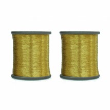 Metallic Zari Thread for Embroidery, Sewing and Jewelry Making Gold  0.1MM 2Pcs - £8.40 GBP