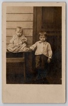 RPPC Scruffy Little Children Baby Boy Sad Eyes Postcard H21 - £10.17 GBP