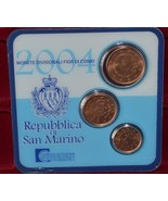 SAN MARINO THREE EURO COINS 2004 IN COINCARD MINT UNC RARE - $21.22