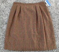 Cathy Daniels Brown Plaid Midi Skirt  Size18 Wool/Poly Pleated Lined Off... - $11.30